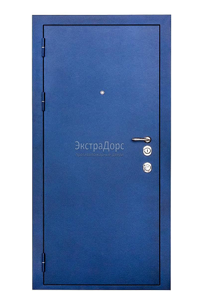 Противопожарная уличная дверь металлическая утепленная EIW 60 синяя глухая однопольная в Егорьевске  купить