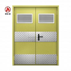 Двухстворчатая огнеупорная дверь EI 30 ДГ-02-EI30 ДП83 двупольная глухая с решеткой